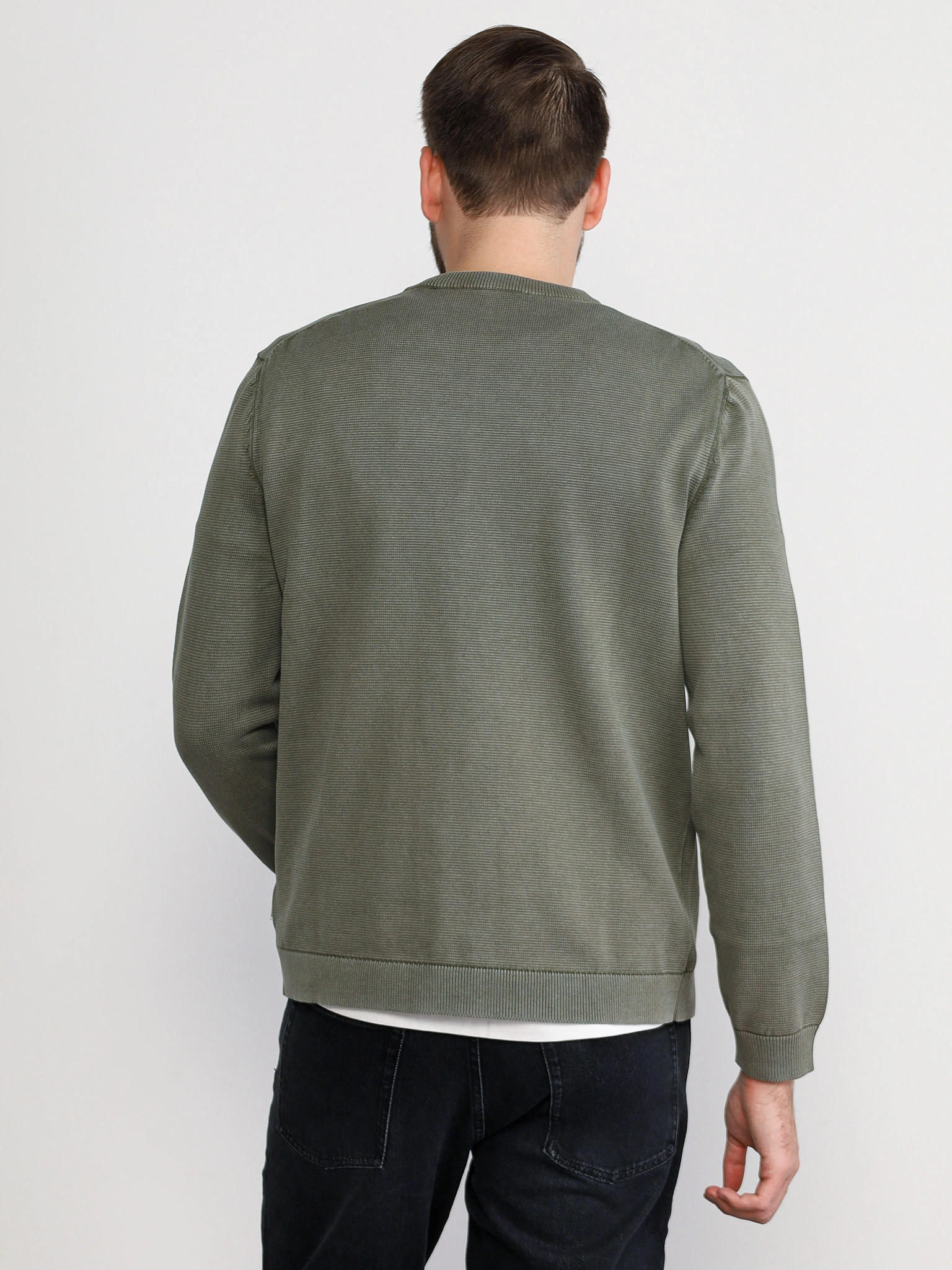 Пуловер цвета хаки из хлопка